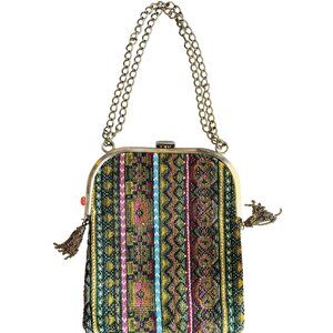 Vintage Tapestry Carpet Shoulder Bag Purse Multicolor Chain Strap